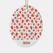 バレンタイン ハート & スターズ パターン オーナメント (右)