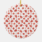 バレンタイン ハート & スターズ パターン オーナメント (裏面)