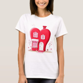 バレンタイン ハート ハウス Tシャツ