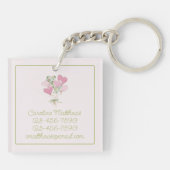 バレンタイン ハート ピンクとグリーンハート風船 キーホルダー (裏面)