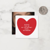 バレンタイン ハート フォト クラスルーム ノートカード (正面/裏面インサイチュ)