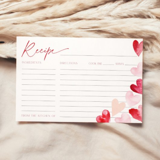 バレンタイン ハート ブライダル シャワー レシピ カード
