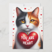 バレンタイン ハート ポエム カリコ 猫 シーズンカード (正面)