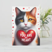 バレンタイン ハート ポエム カリコ 猫 シーズンカード (スタンド正面)