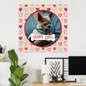 バレンタイン ハート ポスター 愛犬 写真 (ホームオフィス)