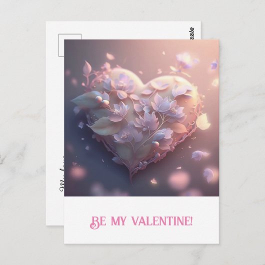 バレンタイン.ハート ポストカード (正面/裏面)