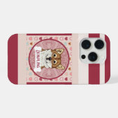 バレンタイン ハート 柴犬 名前 iPhone 11 Pro カー iPhoneケース (裏面横)