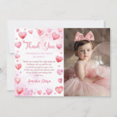バレンタイン ハート 誕生日 写真 サンクス カード (正面)