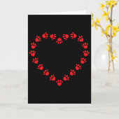 バレンタイン ハート 足跡 犬好き カード (黄色い花)