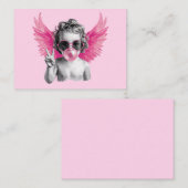 バレンタイン バブルを吹くキューピッド バレンタインデー ノートカード (正面/裏面)