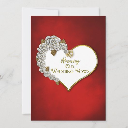 バレンタイン/バラ-結婚リニューアルのInvitvati 招待状 (正面)