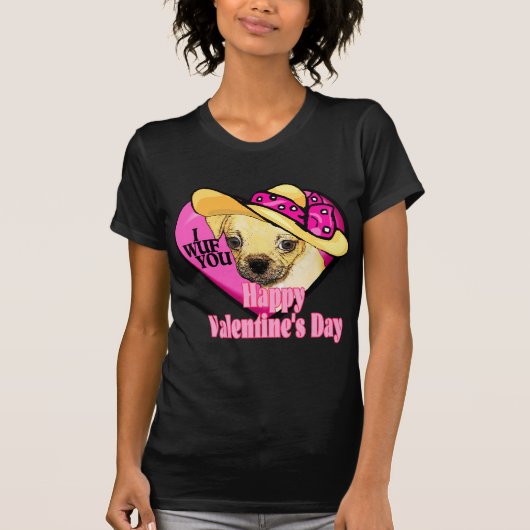 バレンタイン・パグル Tシャツ (正面)