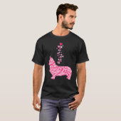 バレンタイン パジャマ コーギー 犬好き 恋人 恋愛 おもしろ Tシャツ (正面フル)