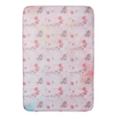 バレンタイン – パリ – ガール – エッフェル塔のピンク – パターン バスマット (正面縦)