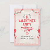 バレンタイン・パーティーにご参加ください ノートカード (正面)