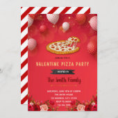 バレンタイン ピザ ご招待 招待状 (正面/裏面)