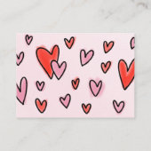 バレンタイン・ピンクハートの書籍for Baby Shower エンクロージャーカード (裏面)