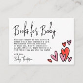 バレンタイン・ピンクハートの書籍for Baby Shower エンクロージャーカード (正面)