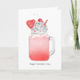 バレンタイン ピンク ミルクシェイク 愛してる ユーモア カード
