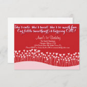 バレンタイン·ファースト·誕生日 招待状 (正面/裏面)