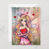 バレンタイン・フェアリー葉書by Molly Harrison シーズンポストカード (正面/裏面)