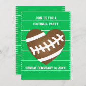 バレンタイン·フットボールのパーティーが集まる 招待状 (正面/裏面)