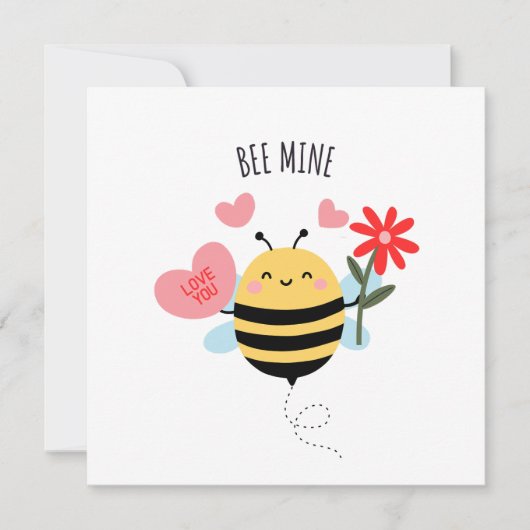 バレンタイン フラットカード Bee Mine シーズンカード (正面)