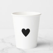 バレンタイン ブラックハート 紙コップ (正面)