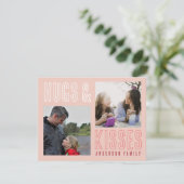 バレンタイン　ブラッシュピンク　ハグ＆キス　2　家族写真 シーズンカード (スタンド正面)