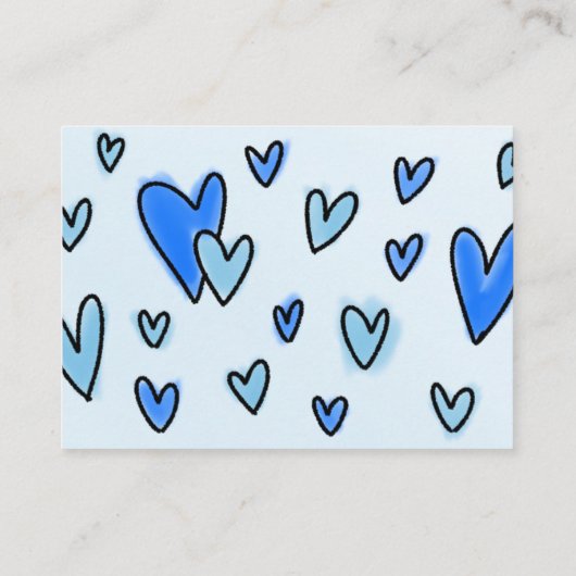 バレンタイン・ブルーハートの本を赤ちゃんシャワーに エンクロージャーカード (裏面)