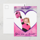 バレンタイン プレシャス メモリーズ ハート フォト＆ネーム ポストカード (正面/裏面)