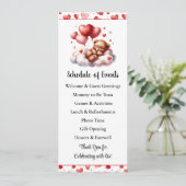 バレンタイン ベア ベイビー シャワープログラム 招待状 (スタンド正面)