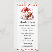 バレンタイン ベア ベイビー シャワープログラム 招待状 (正面)