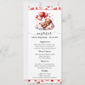 バレンタイン ベア ベイビー シャワーメニューとプログラム 招待状 (正面)