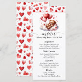 バレンタイン ベア ベイビー シャワーメニュー メニュー (正面/裏面)