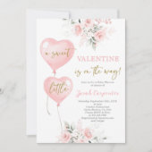 バレンタイン ベビーシャワー 女の子 招待状 (正面)