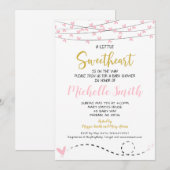 バレンタイン ベビーシャワー 招待状、 スイートハート 招待状 (正面/裏面)