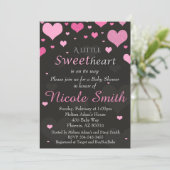 バレンタイン ベビーシャワー 招待状, ピンクのシャワー 招待状 (スタンド正面)