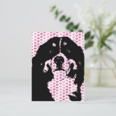 バレンタイン – ベルネーズマウンテンドッグシルエット シーズンポストカード (スタンド正面)