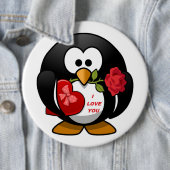 バレンタイン・ペンギン「愛してる」 缶バッジ (インサイチュ)