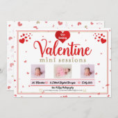バレンタイン・ミニセッション写真撮影Minis写真 招待状 (正面/裏面)