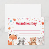 バレンタイン ミニ メッセージ カード 子供用 | かわいい カートゥーン (正面/裏面)