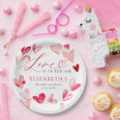 バレンタイン モダン ウィムジカル ハーツ ブライダル シャワー ペーパープレート (パーティー)