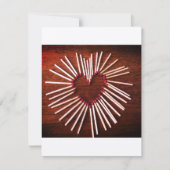 バレンタイン, ラスティック, 手作りのハート, フラット ノート カード (正面)