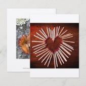 バレンタイン, ラスティック, 手作りのハート, フラット ノート カード (正面/裏面)