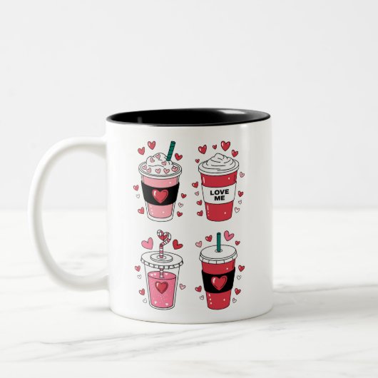 バレンタイン ラテ コーヒー好き ツートーンマグカップ (左)