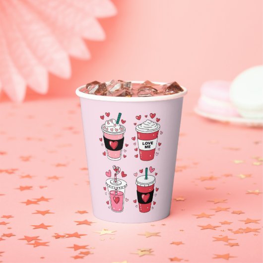 バレンタイン ラテ コーヒー好き 紙コップ (インサイチュ)