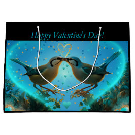 バレンタイン・ラブ・バード ラージペーパーバッグ