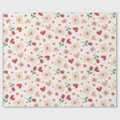 バレンタイン ラブ レター ローズ ハーツ & ラッピング ペーパー ロール (フラット)