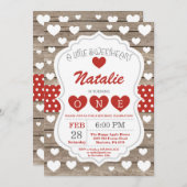 バレンタイン・リトル・スイートアート第1誕生日 招待状 (正面/裏面)